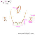 64477 Xuping fancy artificial jewellery exotic Eco-friendly 18k gold three pieces jewelry set